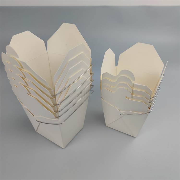 caja de fideos de papel kraft con asa