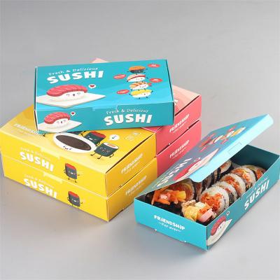 Tamaño personalizado y logotipo Impreso de papel cuadrado desechable de papel de sushi y contenedores