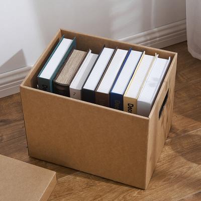 Caja de almacenamiento de papel kraft personalizada, caja de cartón para libros con tapa
