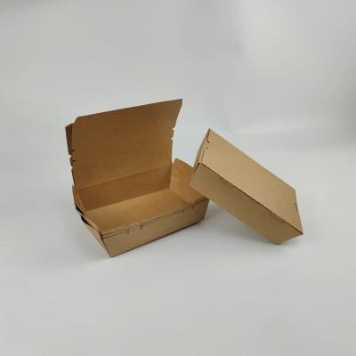 cajas de bocadillos con logotipo personalizado de papel kraft biodegradable desechable
