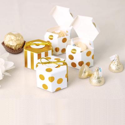 caja de regalo mini hexagonal caja de embalaje de chocolate de dibujos animados lindo

