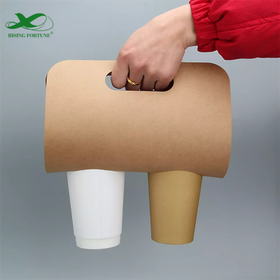Portavasos desechables de papel de cartón portador de 1/2 tazas con personalizado
