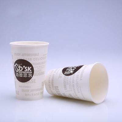 Taza de café de papel personalizada de 8 oz con tapa de PP